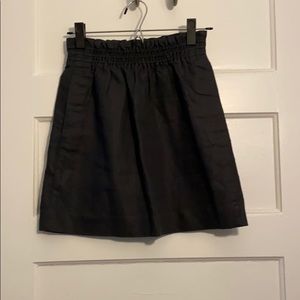 Charcoal linen-cotton JCrew elastic skirt